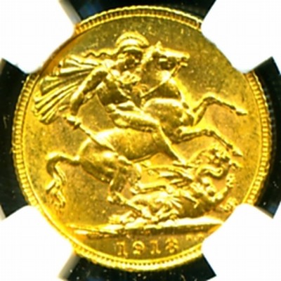 1918 C CANADA GEORGE V GOLD COIN SOVEREIGN NGC MS 61  