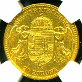 1893 AUSTRIA HUNGARY GOLD COIN 20 KORONA * NGC * SCARCE  